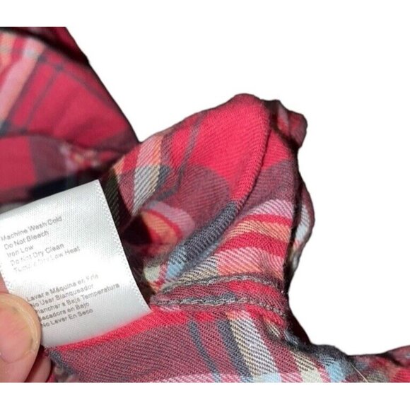 JACHS GIRLFRIEND Women's Size Small Red Flannel Shirt 100% Cotton Pearl Snap - Picture 13 of 13